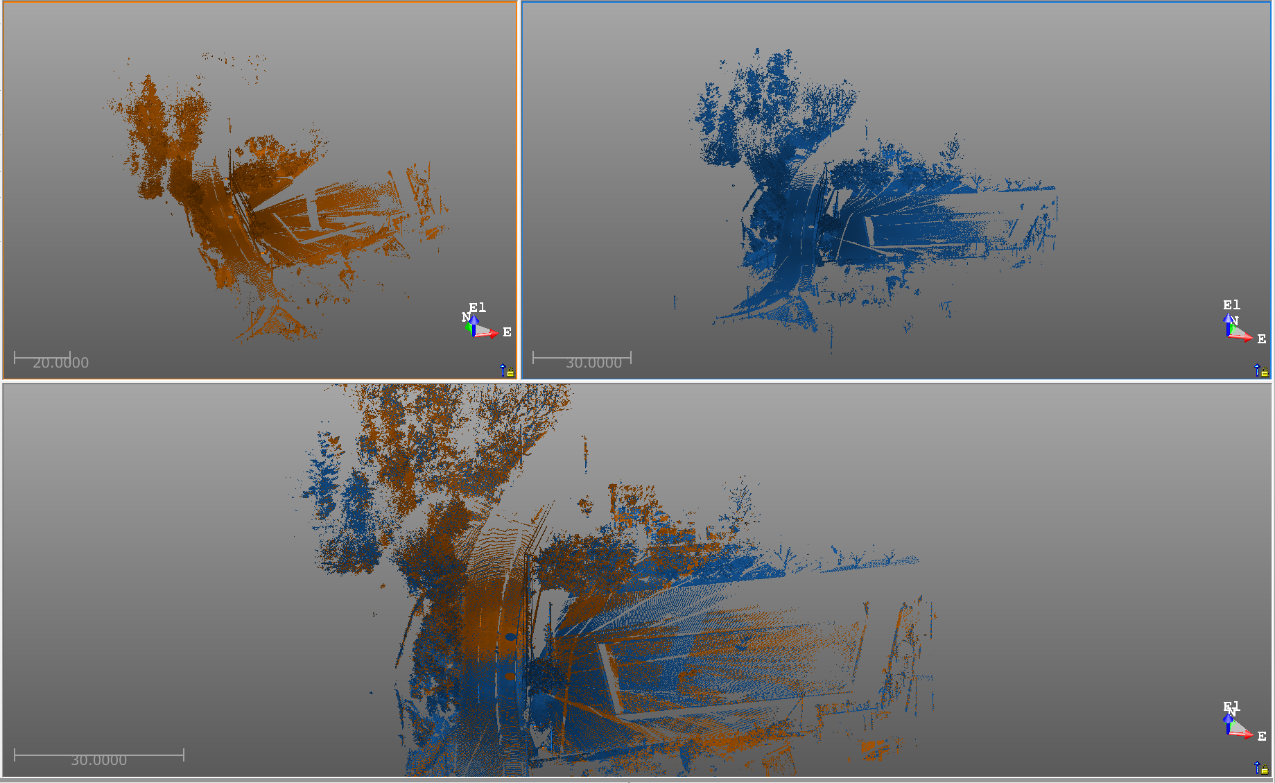 点群ベースの合成で合成画面の基準、および移動点群の表示色を変えたい
