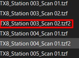 ScanExplorerやターゲット抽出コマンドを選択する度に、「TZF処理中